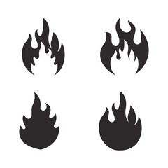 Set of Fire icon sign vector illustration.