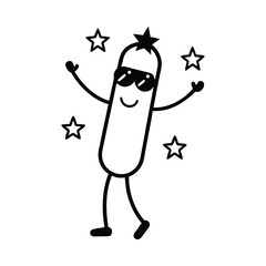 Happy Capsule Character with Sunglasses