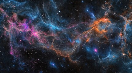 Colorful nebula and stars in deep space, cosmic background art