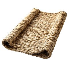 Modern Eco Straw Mat Featuring a Natural Woven Text Isolated on Transparent Background