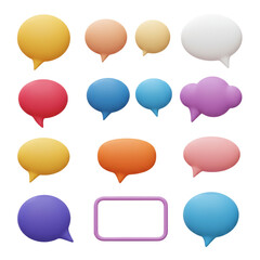 Vibrant 3D Speech Bubbles Collection for Creative Design