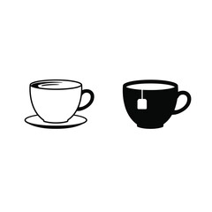 Coffee cup  silhouette icon, tea cup logo, symbols vector illustration silhouette