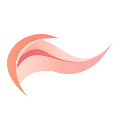 Modern Arrow with Smooth Flowing Contours in Coral Isolated on Transparent Background