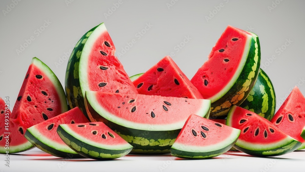 Poster isolated watermelon against a background, with clipping path and full depth of field