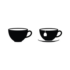 Coffee cup  silhouette icon, tea cup logo, symbols vector illustration silhouette