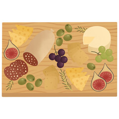 charcuterie board isolated