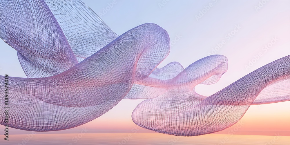Poster abstract design with flowing, soft lines.