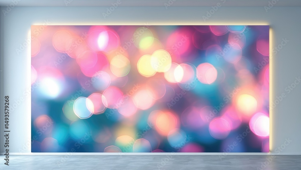 Poster digital art featuring an abstract bokeh backdrop.