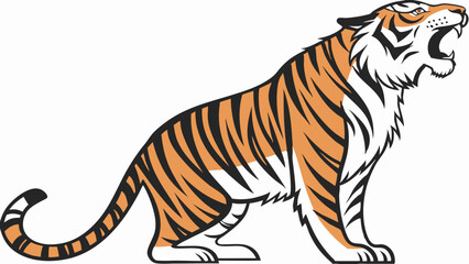 Majestic roaring tiger vector illustration 