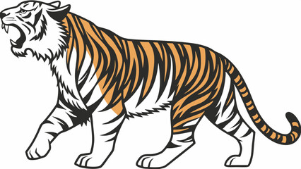Majestic roaring tiger vector illustration 