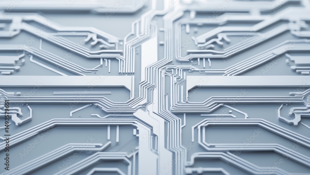 Aufkleber printed circuit board texture in white. digital technology background. information technology. text 