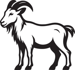 Goat silhouette vector with horns