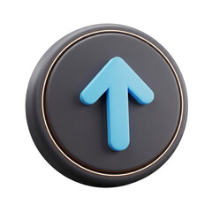 Elevated directional icon, modern digital upward arrow button