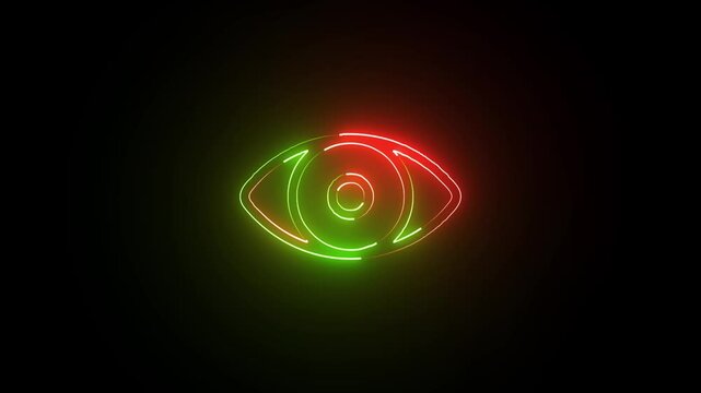 Glowing Iris of the Future. Cyber Vision in the Shadows. 