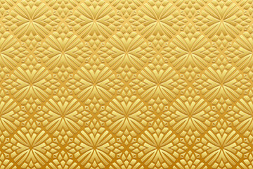 Ethnic gold background, cover design, banner, wallpaper. Geometric artistic gold 3D pattern. Relief ornaments, arabesques, mandala of the East, Asia, India, Mexico, Aztec, Peru in boho style