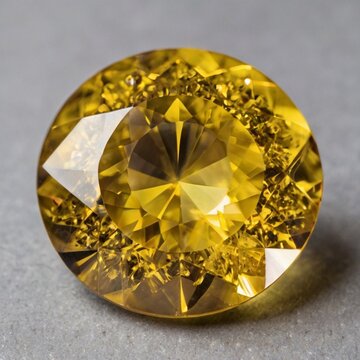 citrine gem cabochon isolated on a light background