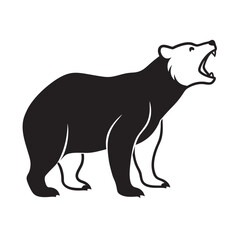 Bear Standing Roaring With Power Silhouette