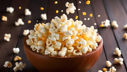 A salty white snack of popcorn kernels in a bowl is delicious movie food
