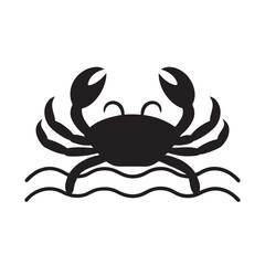 Crab Crawling Along Sandy Shoreline Silhouette