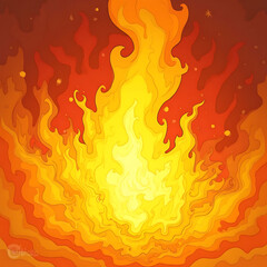 Vibrant Illustration of a Fiery Blaze