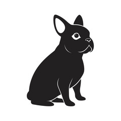French Bulldog Sitting Calmly Silhouette