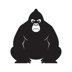 Gorilla Sitting Calm And Peaceful Silhouette