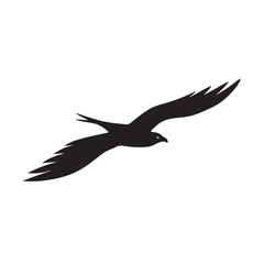 Hawk Diving Swiftly To Catch Prey Silhouette