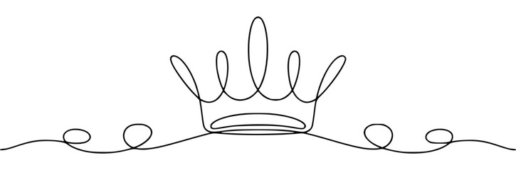 Continuous line art crown royal design