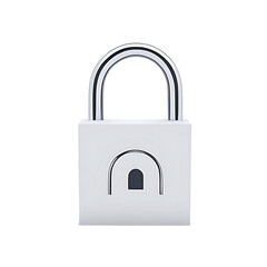 Sleek White Padlock Symbolizes Security