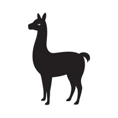 Llama Standing Quietly And Still Silhouette