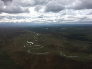 view of the landscape from the mountain relief river