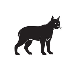 Lynx Stalking Through The Forest Silhouette