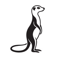 Meerkat Standing Watchful And Alert Silhouette