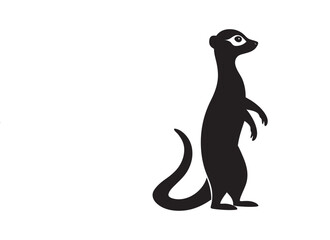 Curious Meerkat Standing Watch Silhouette