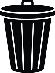 Trash bin icon silhouette vector illustration.
