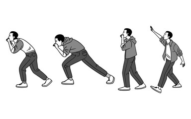 Man Throwing and Catching a Ball Animation Sequence