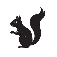 Squirrel Climbing Tree Branch Silhouette