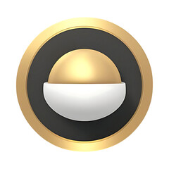 Gold Sphere Nestled in a White Bowl, a Modern Geometric Design