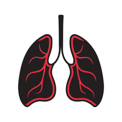 Trachea And Lungs Internal View Silhouette