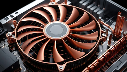 Copper CPU Cooler Detail: High-Performance Computer Component