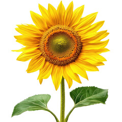 Obraz premium Sunflower In Full Bloom isolated on a transparent background