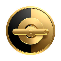 Luxurious Golden Shield Emblem, 3D Render
