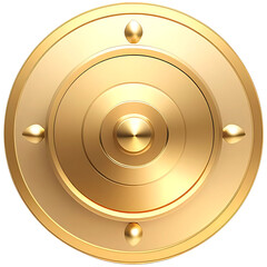 Luxurious Golden Shield Emblem, 3D Render