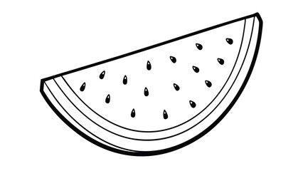 Silhouette of a slice of watermelon with visible seeds
