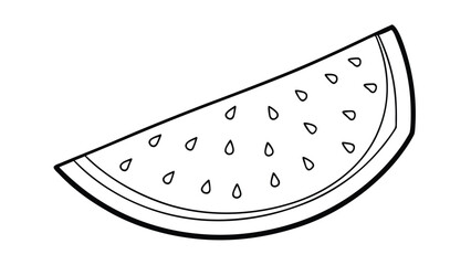 Silhouette of a slice of watermelon with visible seeds