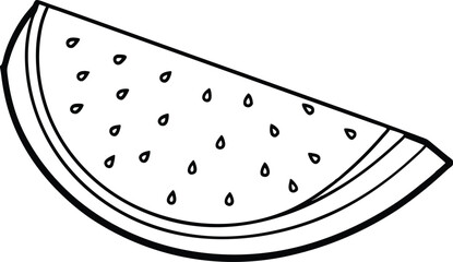 Silhouette of a slice of watermelon with visible seeds