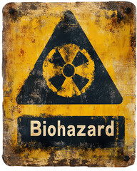 Obraz premium Isolated transparent An aged biohazard sign, warning of potential environmental dangers. PNG die-cut element for advertising