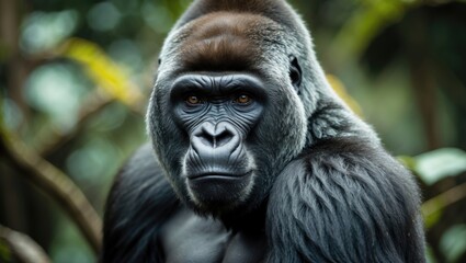 Obraz premium Depiction of a mountain gorilla.