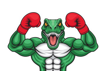 dinosaur boxing vector illustration design