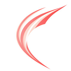 Modern Arrow with Smooth Flowing Contours in Coral Isolated on Transparent Background